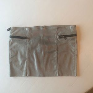 DROMe Silver Leather Skirt